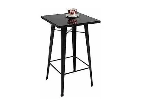Mesa alta de bar acabado metal negro, 60cm(ancho) 100cm(alto) 60cm (largo)