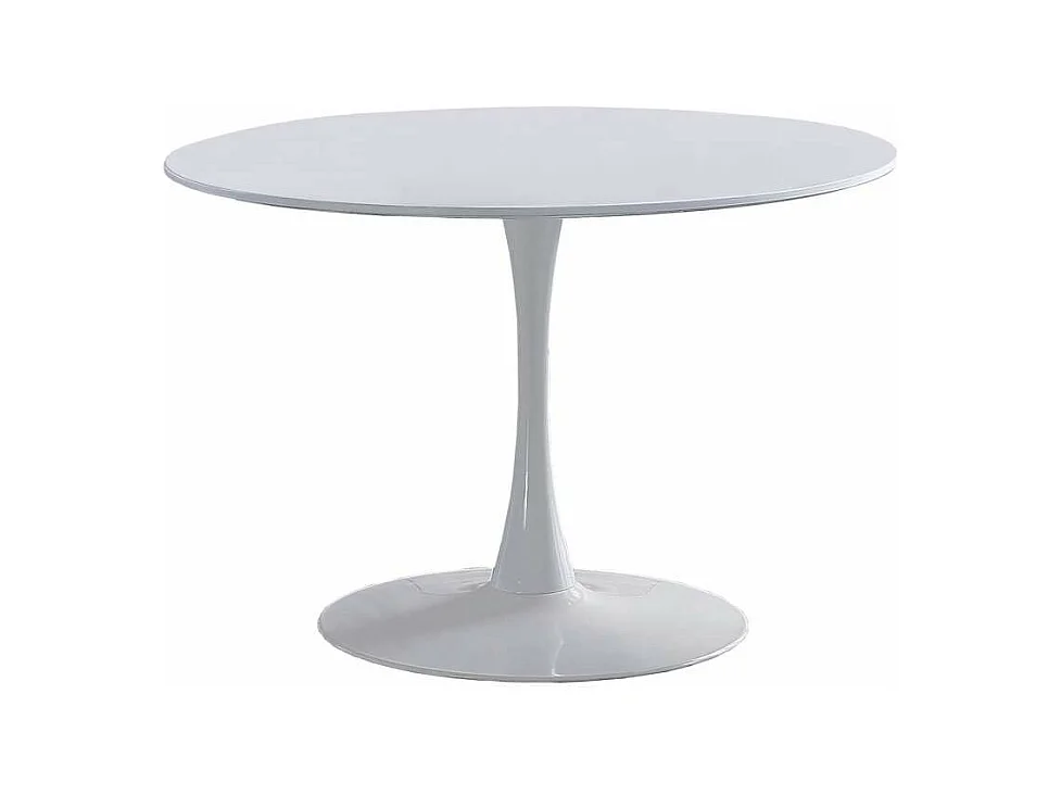 Mesa comedor redonda Gina acabado lacado blanco, 75 cm(alto)110 cm(ancho)