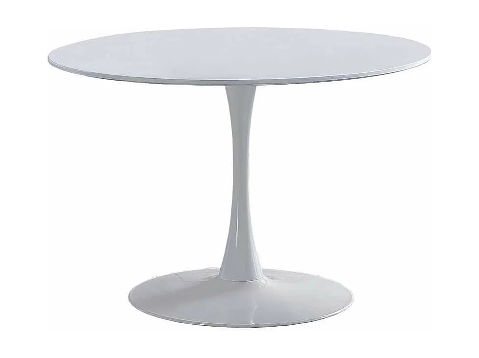 Mesa comedor redonda Gina acabado lacado blanco, 75 cm(alto)110 cm(ancho)