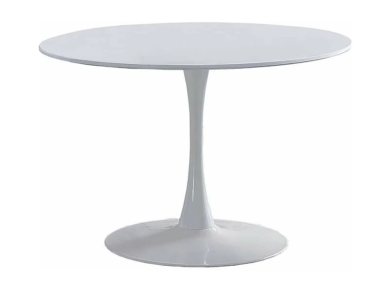 Mesa comedor redonda Gina acabado lacado blanco, 75 cm(alto)110 cm(ancho)