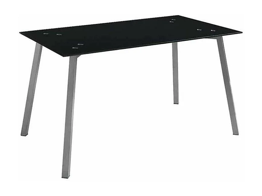 Mesa de comedor Lucía de cristal negro, 75 cm(alto)140 cm(ancho)80 cm(largo)