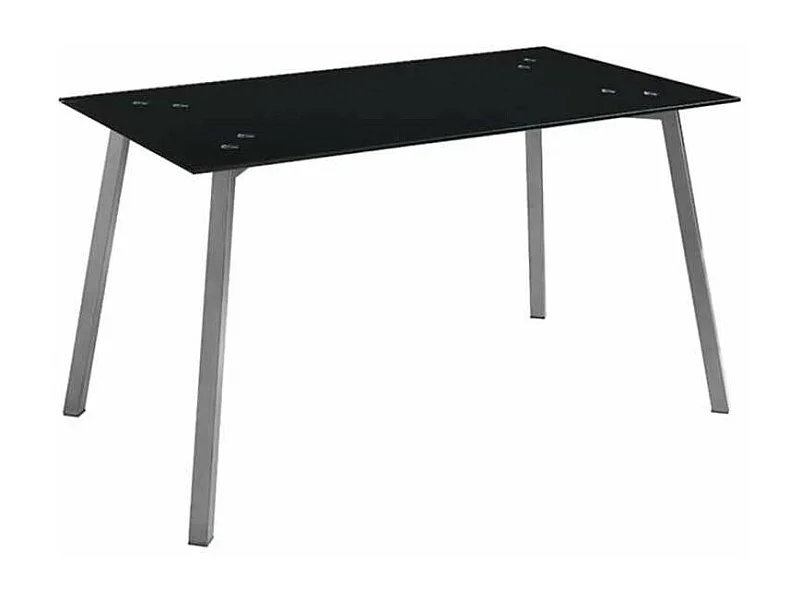Mesa de comedor Lucía de cristal negro, 75 cm(alto)140 cm(ancho)80 cm(largo)