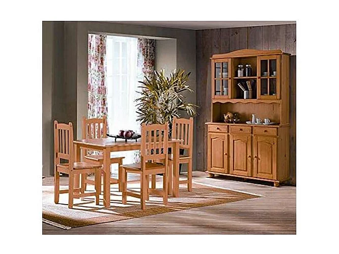 Mesa rectangular Altea en acabado madera maciza de pino color miel 73 cm(alto) 80 cm(ancho