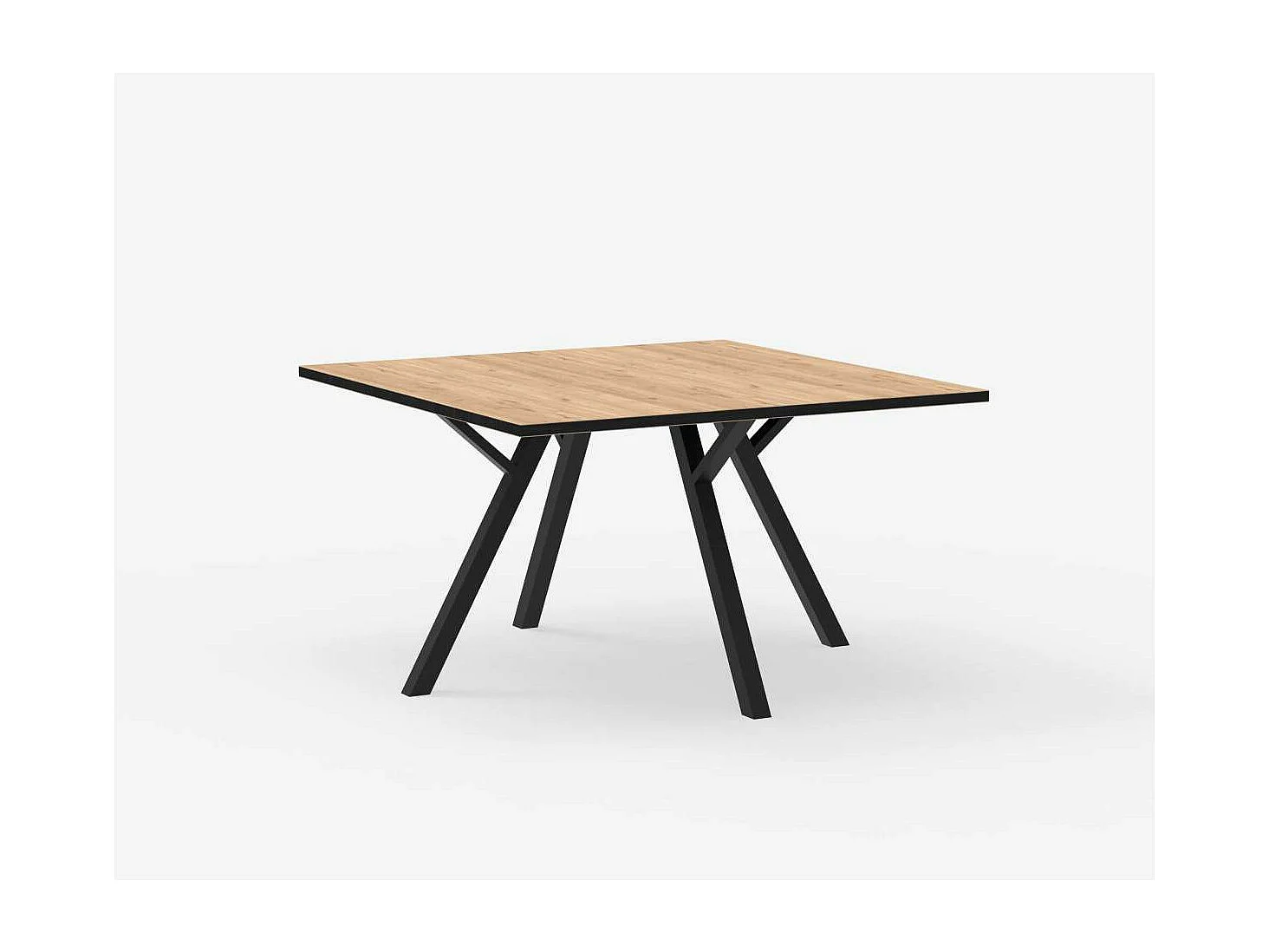 Mesa cuadrada de comedor Beli acabado natural, 77cm(alto) 136cm(ancho) 136cm(largo)