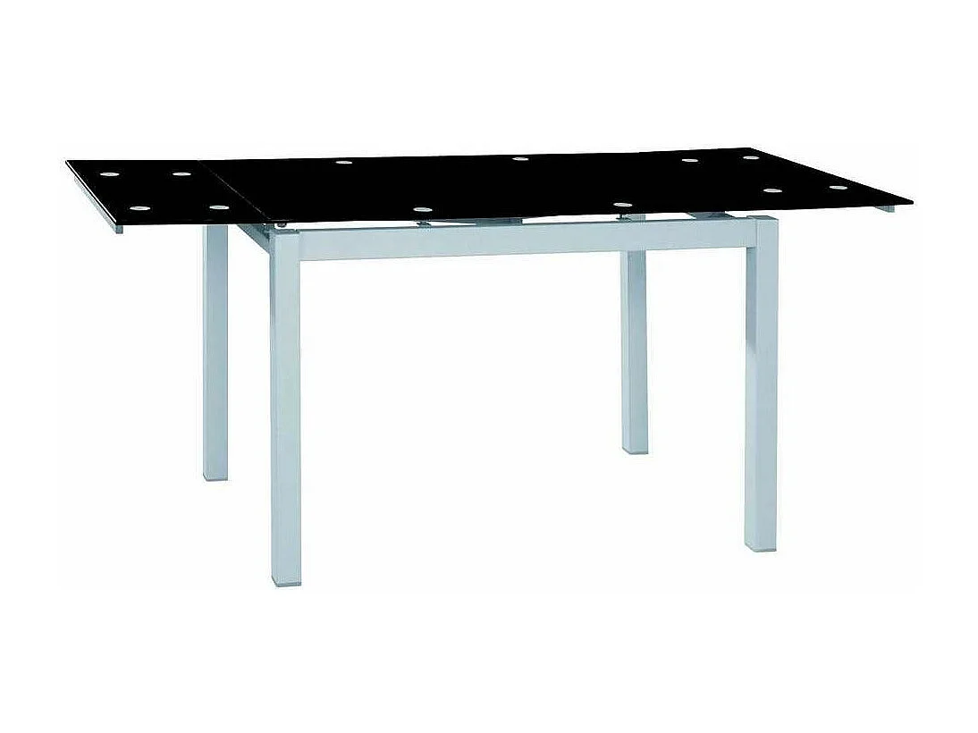 Mesa para cocina, comedor extensible Md-Baby acabado cristal negro, 110/170cm(ancho) 75cm(