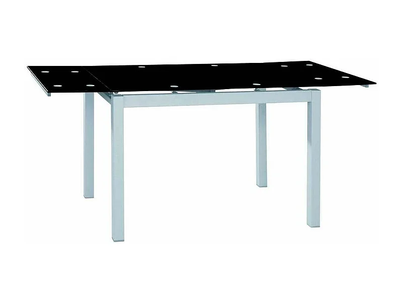 Mesa para cocina, comedor extensible Md-Baby acabado cristal negro, 110/170cm(ancho) 75cm(