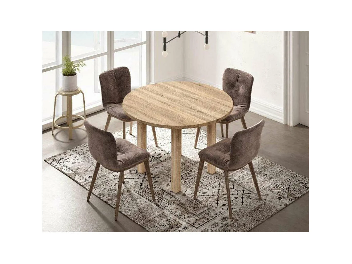 Mesa extensible Orgina acabado cambrian. 94/124 x 94 cm x 76 cm