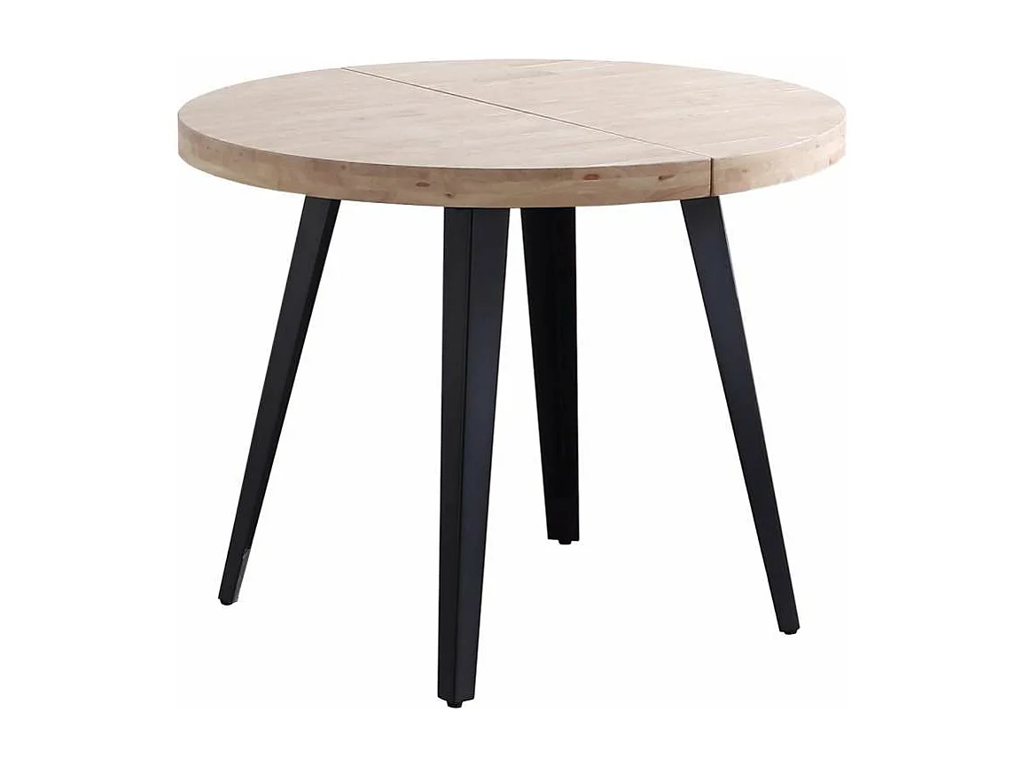 Mesa redonda extensible Berg roble nordish patas negras 76 cm(alto) 100cm(ancho) 100-140-1