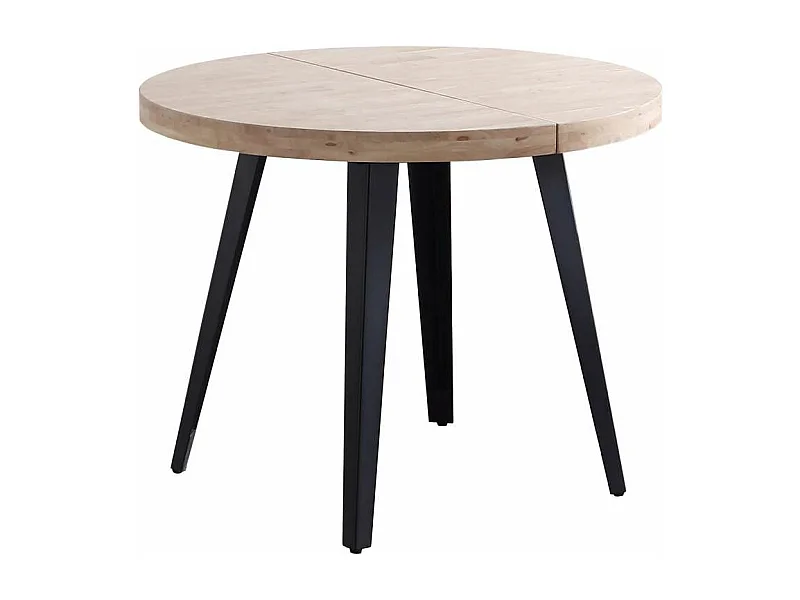 Mesa redonda extensible Berg roble nordish patas negras 76 cm(alto) 100cm(ancho) 100-140-1