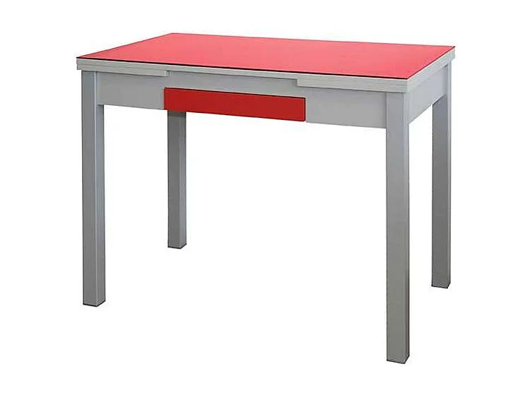Mesa de cocina extensible Victoria acabado rojo, 100/160 X 60 X 76 cm (largo x ancho x alt