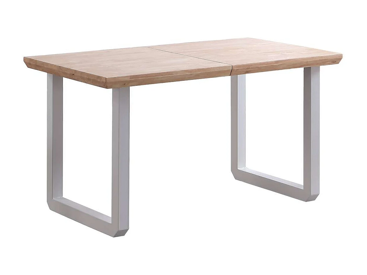 Mesa extensible Roma Roble nordish patas blancas 77 cm(alto)140-180-220 cm(ancho)80 cm(lar