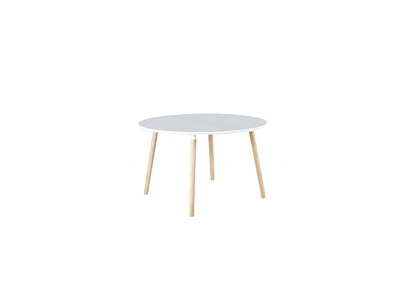 Mesa redonda extensible Md-Nordika-100 acabado blanco/haya 75 cm(alto)100/140/180 cm(ancho