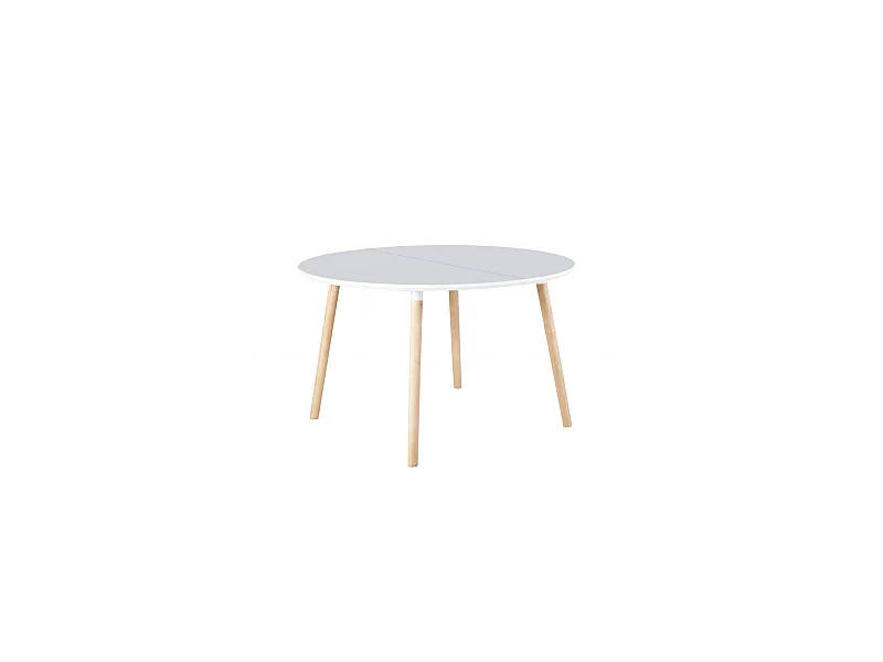 Mesa redonda extensible Md-Nordika-100 acabado blanco/haya 75 cm(alto)100/140/180 cm(ancho