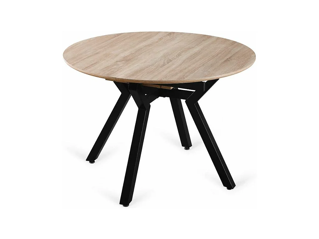 Mesa redonda extensible de comedor Coliseo acabado cambrian, 75cm(alto) 110/150cm(ancho) 1