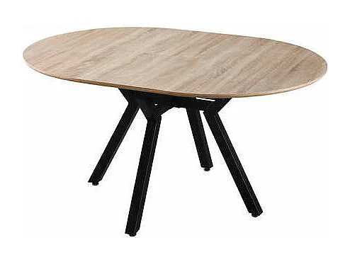 Mesa redonda extensible de comedor Coliseo acabado cambrian, 75cm(alto) 110/150cm(ancho) 1