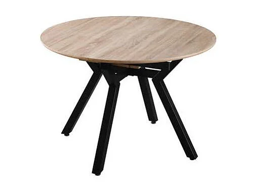Mesa redonda extensible de comedor Coliseo acabado cambrian, 75cm(alto) 110/150cm(ancho) 1