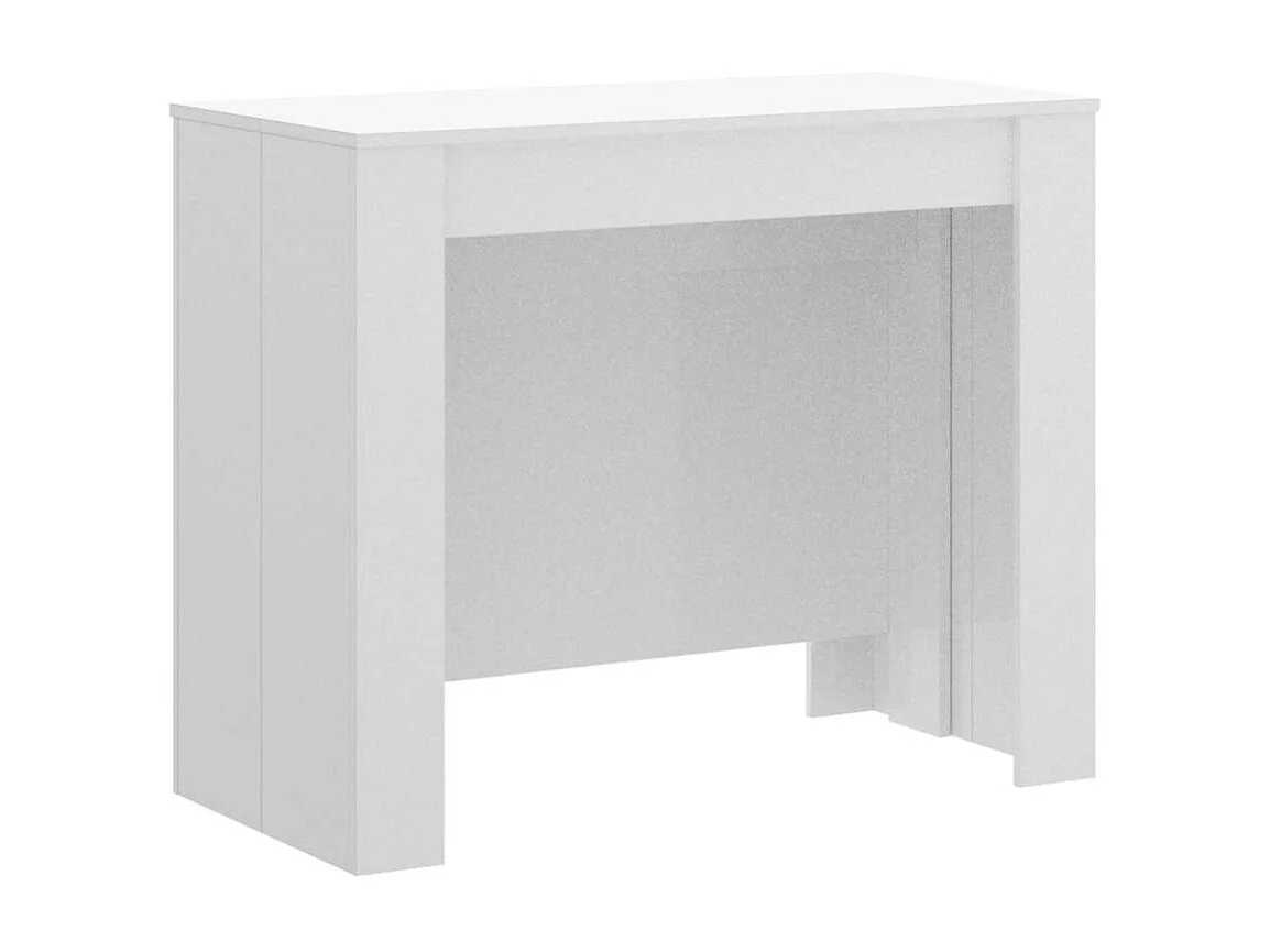 Mesa comedor Bailen multifuncion extensible en blanco brillo. 77 cm(alto)54-101-147-194-24