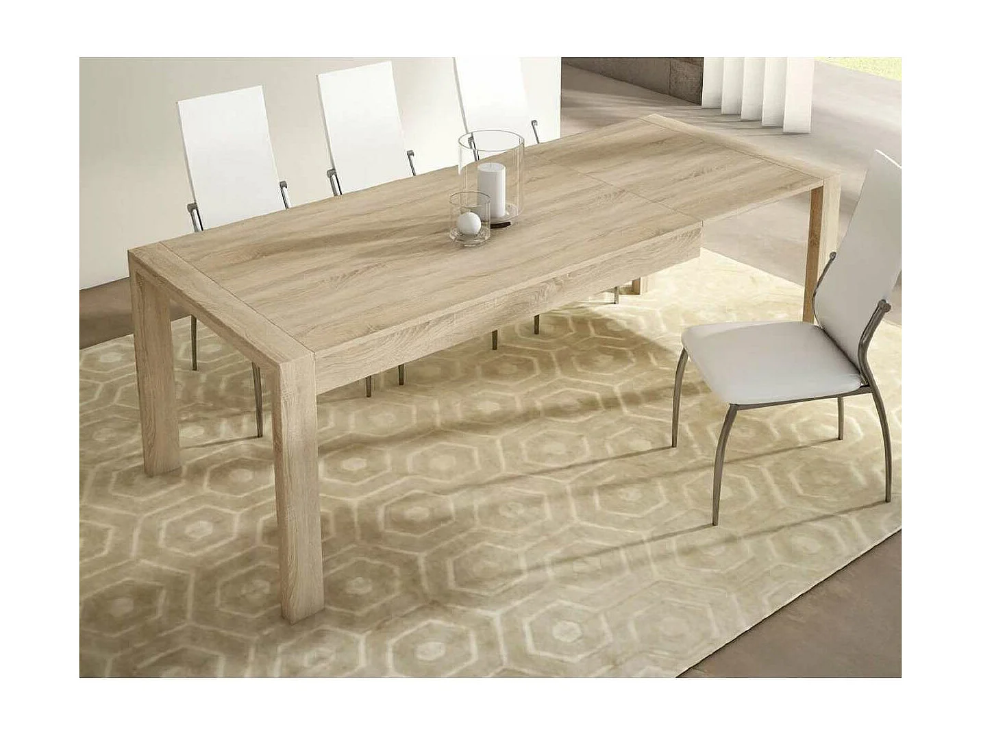 Mesa extensible Zujar acabado cambrian. 130/200 x 90 cm x 76 cm