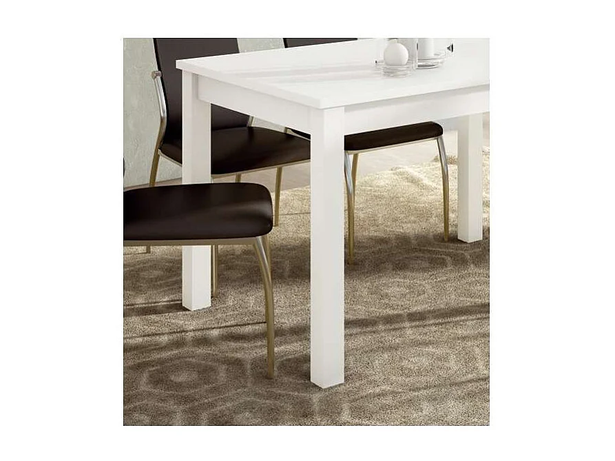 Mesa extensible Padul en blanco. 120/160 x 80 cm x 76 cm
