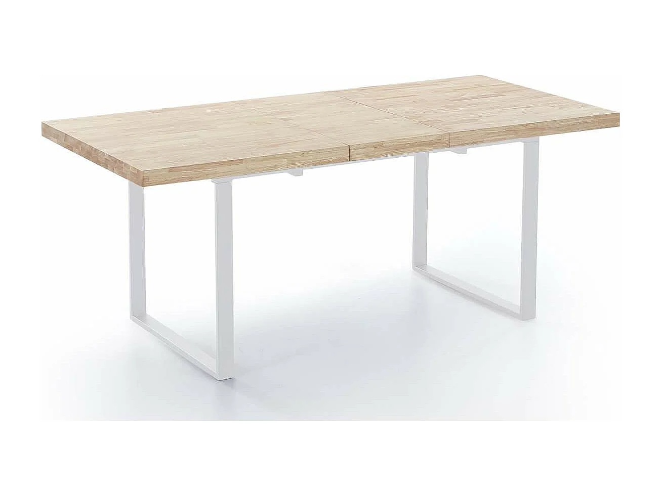 Mesa extensible Natural de estilo Industrial Roble Nordish/blanco 76 cm(alto)140-180 cm(an