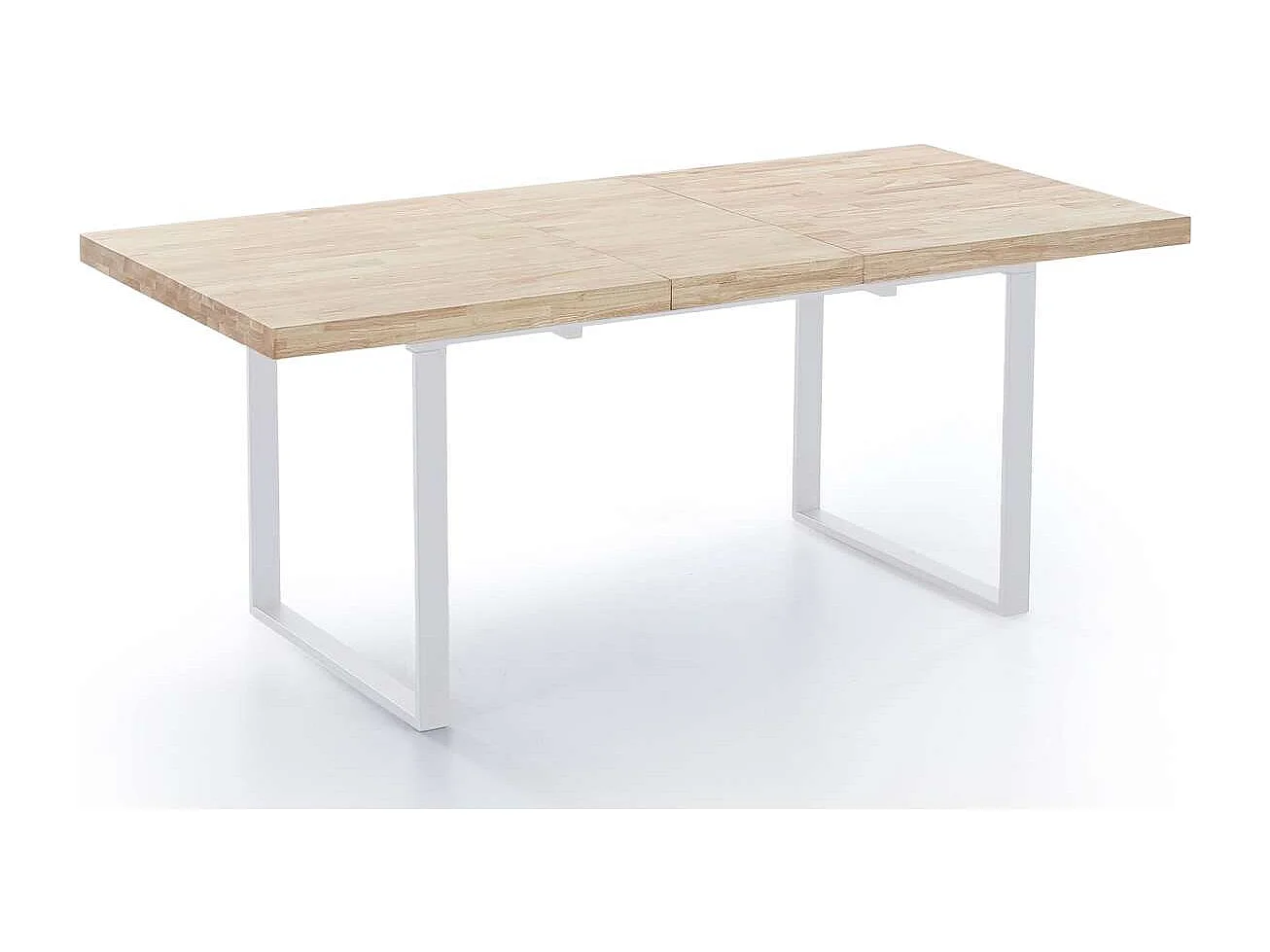 Mesa extensible Natural de estilo Industrial Roble Nordish/blanco 76 cm(alto)140-180 cm(an