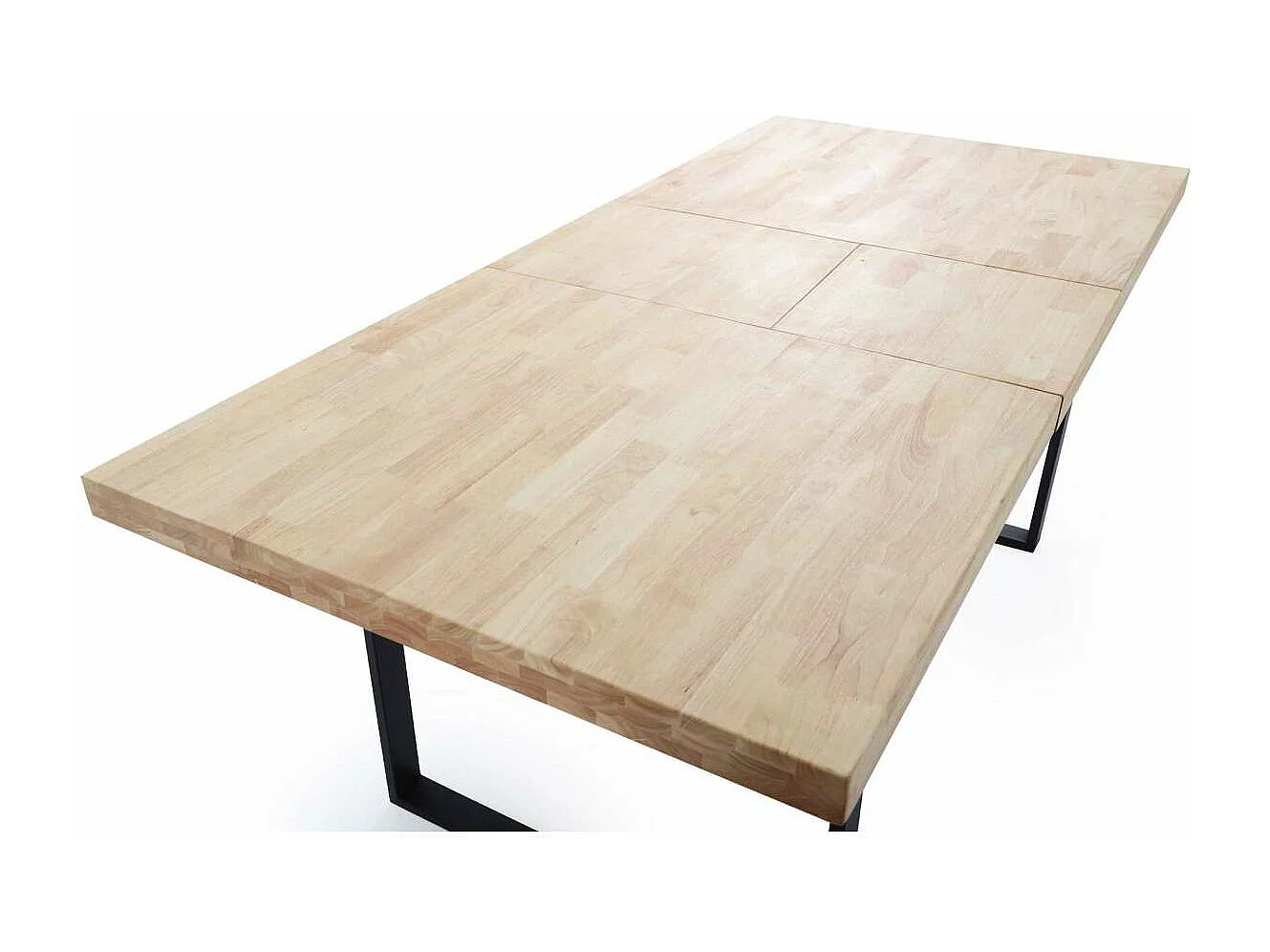 Mesa extensible Natural de estilo Industrial Roble nordish/negro 76 cm(alto)140-180 cm(anc