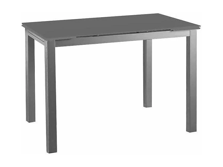 Mesa para cocina extensible acabado cristal gris, 76.5 cm(alto) 110/170 cm(ancho)70 cm(fon