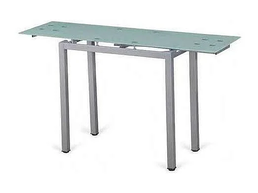 Mesa de cristal extensible para cocina modelo Petit. 85-135cm(ancho) 76cm(altura) 40cm(fon