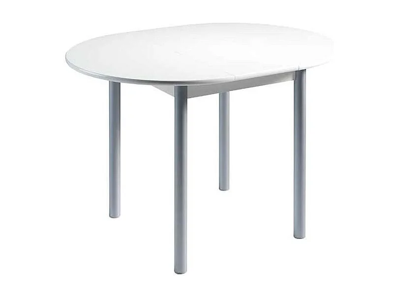 Mesa de cocina extensible tipo libro Fátima acabado blanco, 90/120 x 90 x 75.5 cm (largo