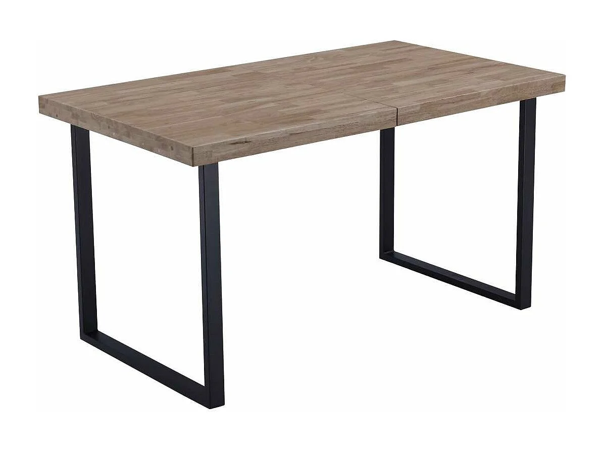 Mesa extensible STEVE Roble Honey/Negro 76 cm(alto)140-180 cm(ancho)80 cm(largo)