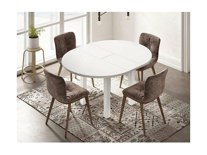 Mesa extensible Orgina acabado blanco. 94/124 x 94 cm x 76 cm