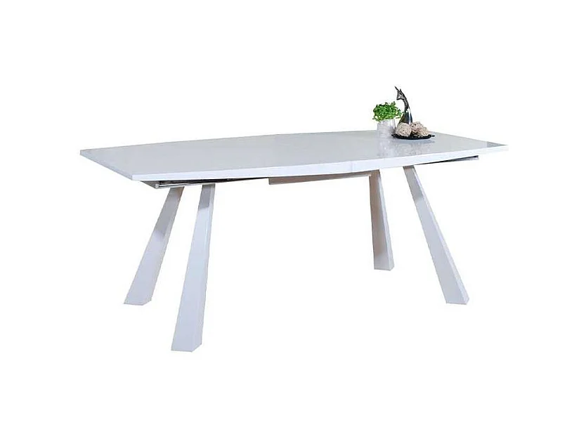 Mesa extensible acabado en blanco brillo Astrid, 180/230 x 95 x 76,5 cm (largo x ancho x a