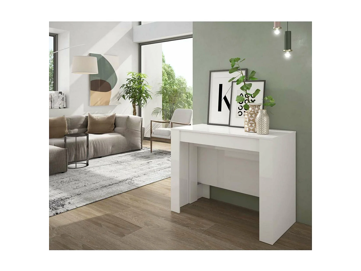 Mesa comedor Paris 5 posiciones. 90x50 cm extensible hasta 237x90 cm.