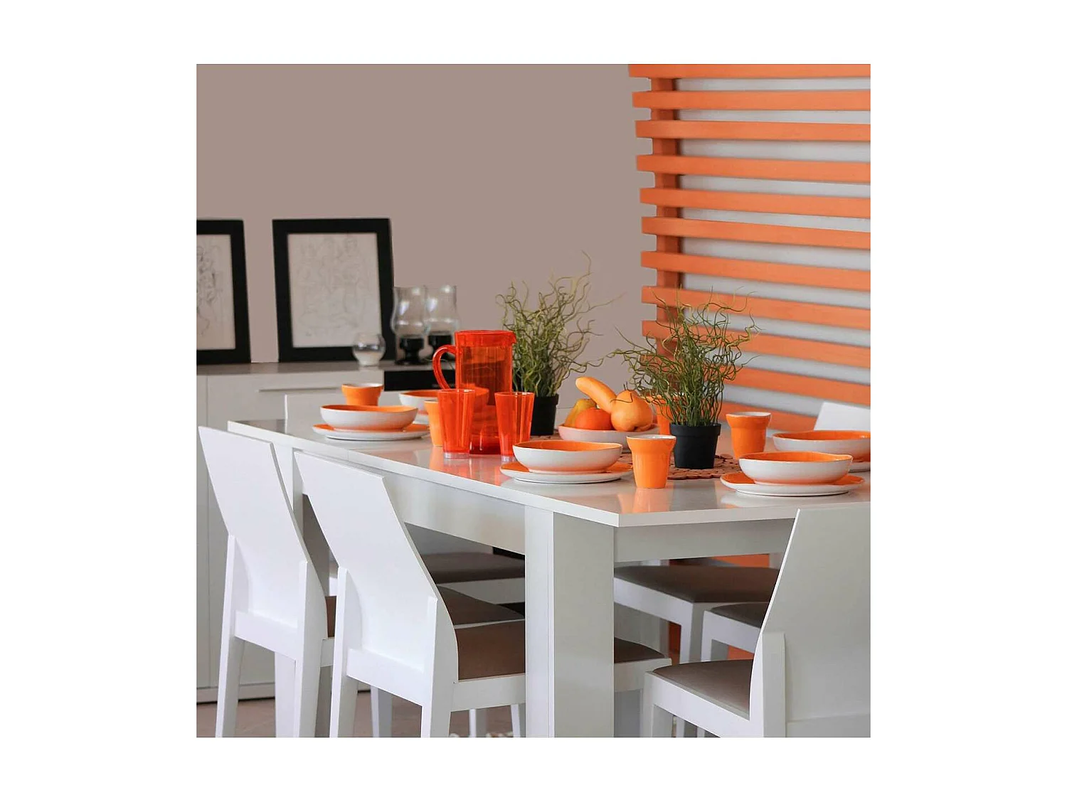 Mesa comedor extensible Paris en color blanco brillo 78 cm(alto)140-190 cm(ancho)90 cm(lar
