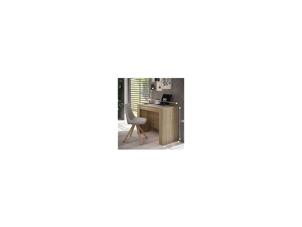 Mesa extensible con cinco posiciones acabado roble, 51/97.5/144/190.5/237cm (ancho) 78cm (