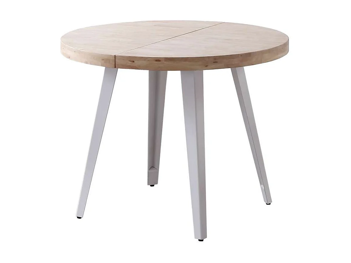 Mesa redonda extensible Berg roble nordish patas blancas 76 cm(alto) 100cm(ancho) 100-140-