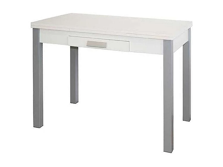 Mesa de cocina Isabella extensible acabado blanco, 100/160 x 60 x 76 cm (largo x ancho x a