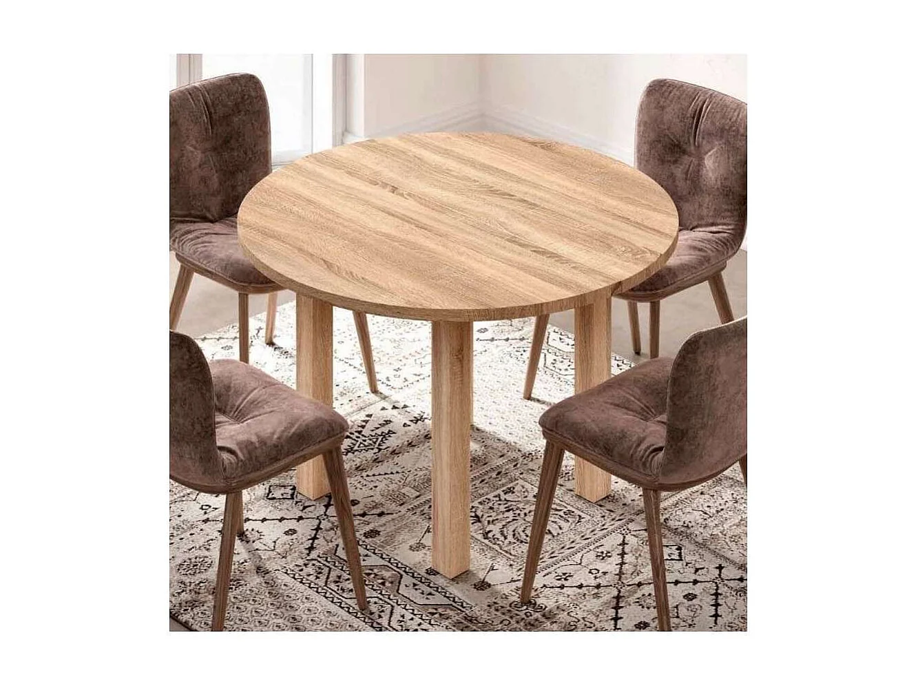 Mesa extensible Pablo en roble cambrian. 94/124 x 94 cm x 76 cm