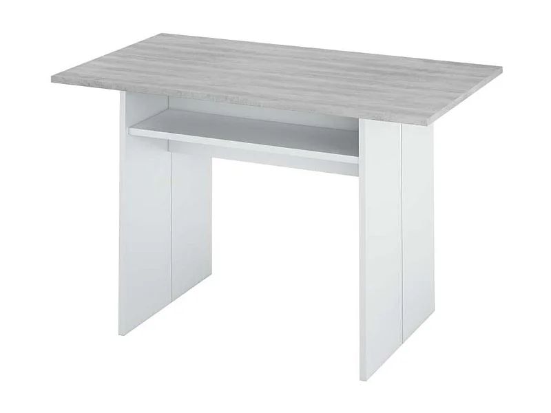 Mesa consola o cocina desplegable Gio en blanco Artik y gris Cemento  120 cm(ancho) 77 cm(