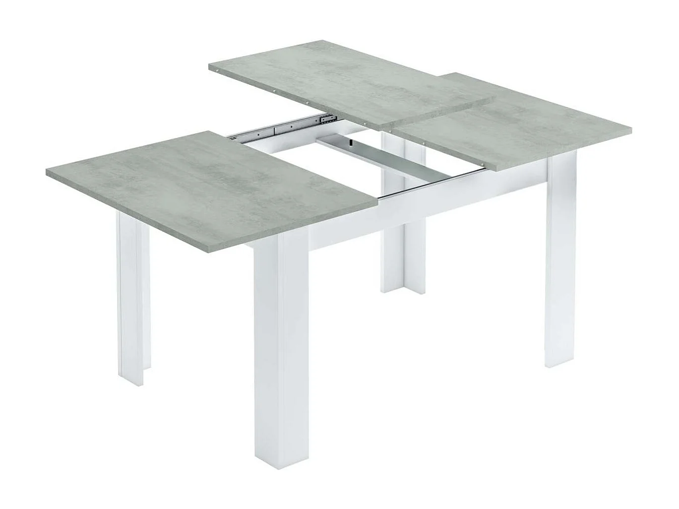 Mesa comedor extensible Paris en color cemento-blanco artik 78 cm(alto)140-190 cm(ancho)90