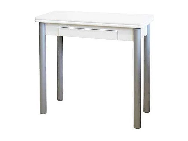 Mesa de cocina Malak con apertura tipo libro acabado blanco, 80 x 40/80 x 76 cm (largo x a
