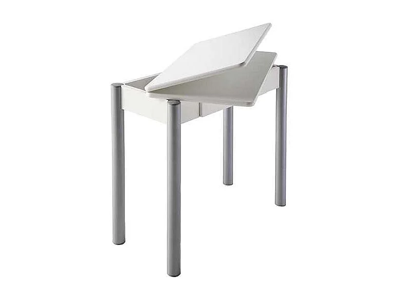 Mesa de cocina Malak con apertura tipo libro acabado blanco, 80 x 40/80 x 76 cm (largo x a
