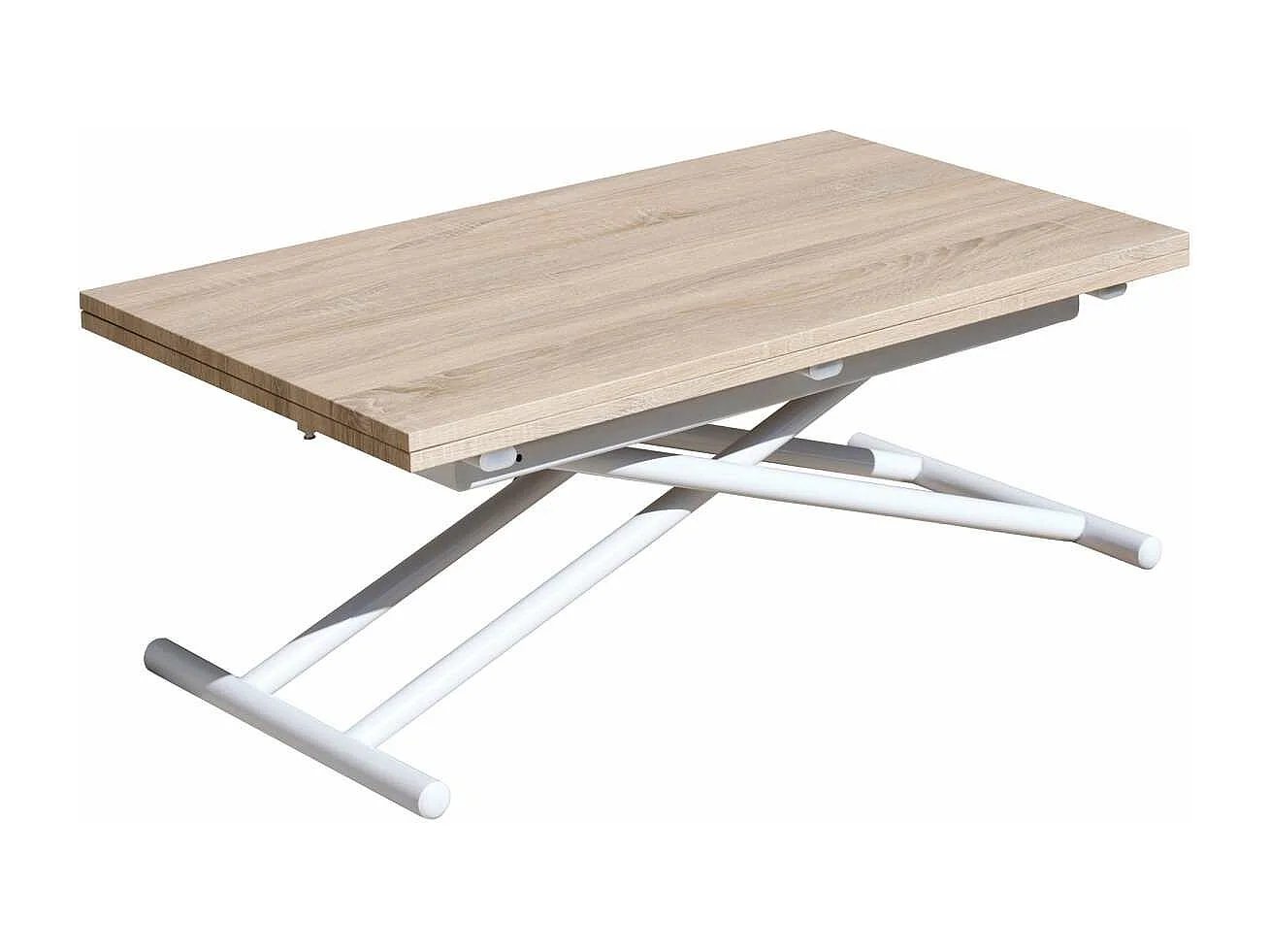 Mesa de Centro Up-Down, elevable extensible acabado roble, 50-100 cm(ancho)100 cm(largo)