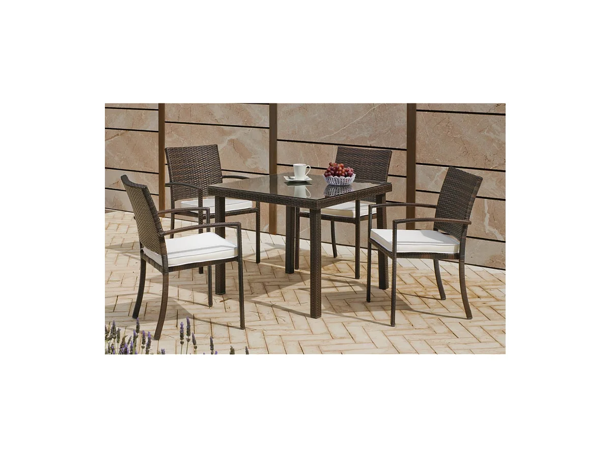 Pack de 2 sillones huitex Bahia apilables con cojines. 88 cm(alto) 55 cm(ancho)60 cm(fondo