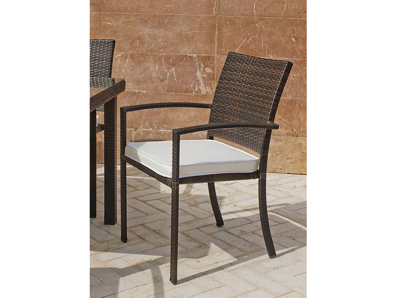 Pack de 2 sillones huitex Bahia apilables con cojines. 88 cm(alto) 55 cm(ancho)60 cm(fondo