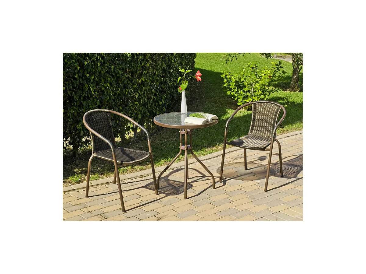Pack 4 sillones terraza jardín Brasil-3 acero 78 cm(alto) 55 cm(ancho)64 cm(fondo)