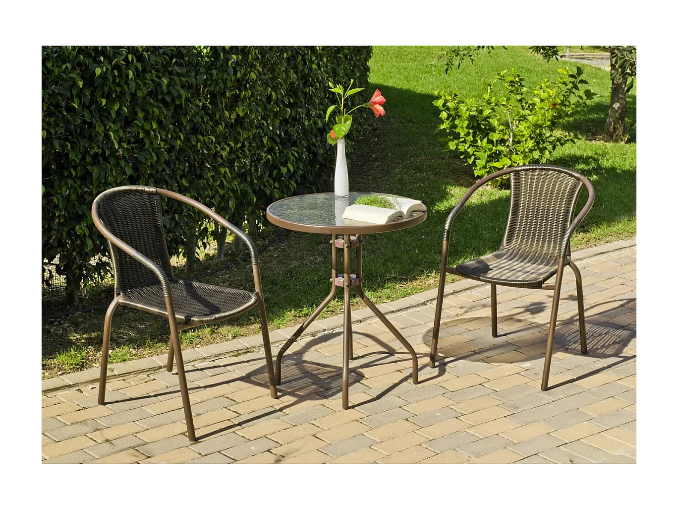 Pack 4 sillones terraza jardín Brasil-3 acero 78 cm(alto) 55 cm(ancho)64 cm(fondo)