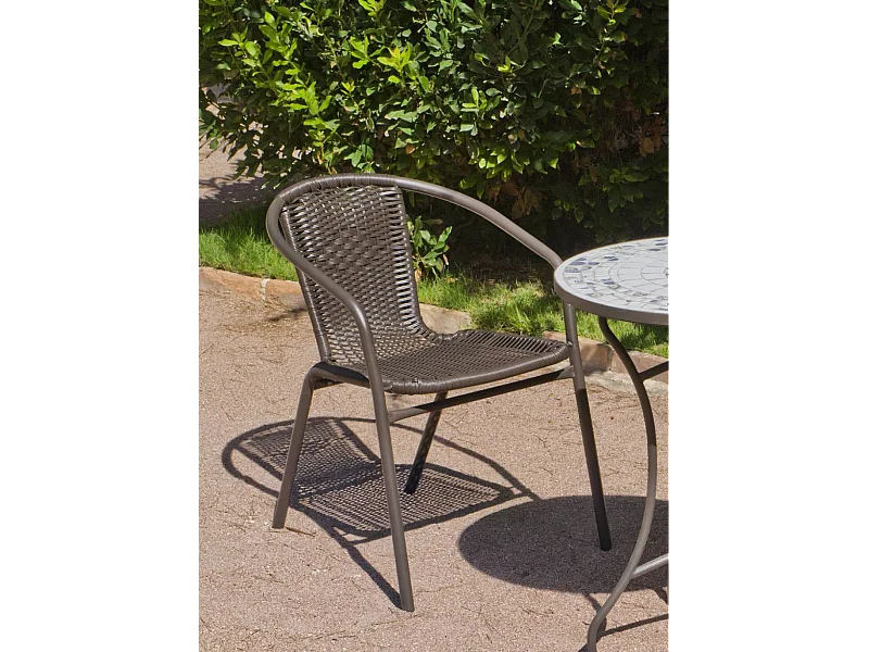 Pack 4 sillones terraza jardín Brasil-3 acero 78 cm(alto) 55 cm(ancho)64 cm(fondo)