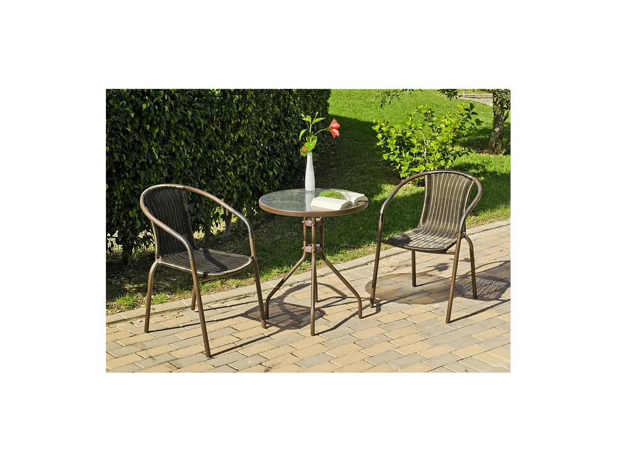 Pack 2 sillones terraza jardín Brasil-3 acero 78 cm(alto) 55 cm(ancho)64 cm(fondo)
