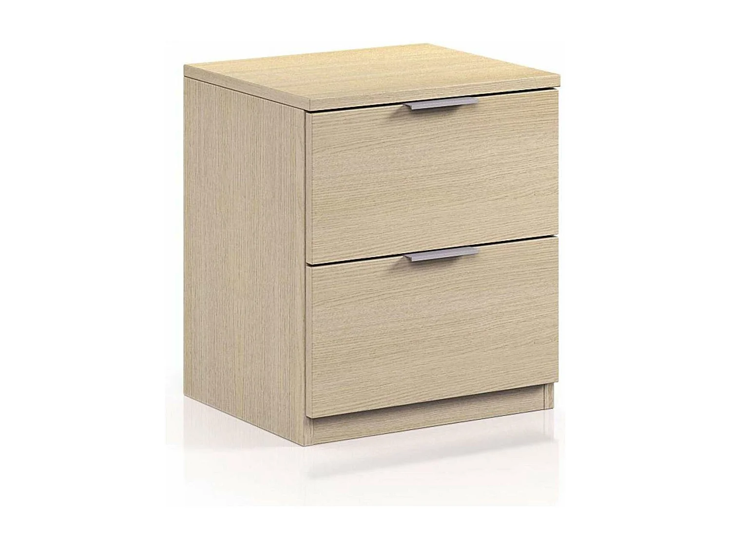 Mesita de noche Hierro 2 cajones acabado roble 45 cm(alto)38 cm(ancho)33.5 cm(fondo)